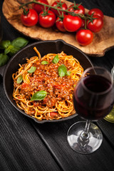 Traditional spaghetti bolognese