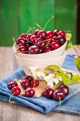 cherrys with flowers