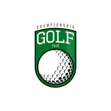 Vector label of golf. Logo of golf championship. Vector illustration.