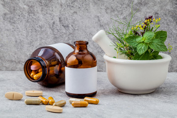 Alternative health care fresh herbs  rosemary ,lemon thyme ,fenn