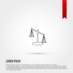 Black Justice scale icon vector.