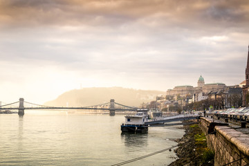 Danube bank in Budapest, Hungary