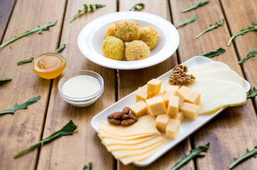 beautiful serving of cheese