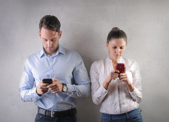 Young people using their smartphones