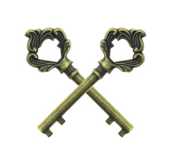 Old key isolated on white background