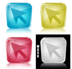 Fototapeta Szklana ikona z odbiciem 3D wektor obraz