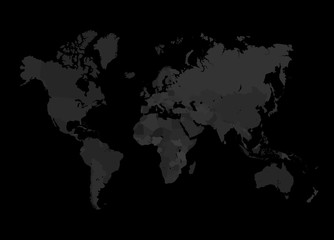 Fototapeta na wymiar Grey World Map Illustration