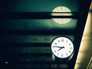 Wall clock hang in the train station, wal