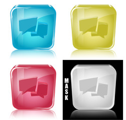 Szklana ikona z odbiciem 3D wektor © vempireart