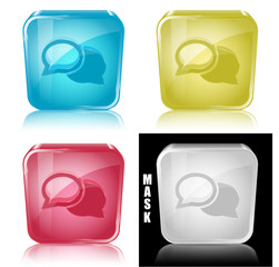 Szklana ikona z odbiciem 3D wektor © vempireart