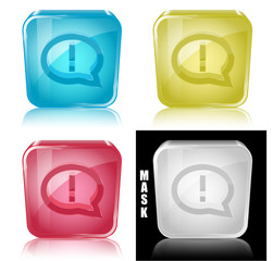 Szklana ikona z odbiciem 3D wektor © vempireart