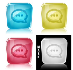 Szklana ikona z odbiciem 3D wektor © vempireart