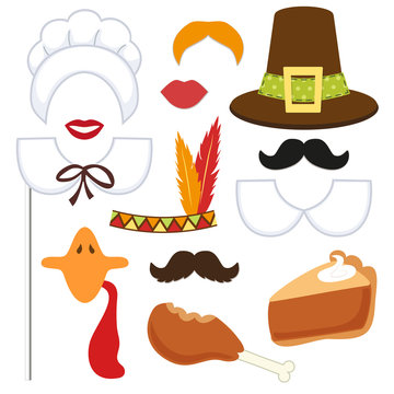 Cute set of Thanksgiving photo booth props! Grab a prop and strike a pose!