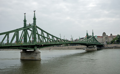 Fototapeta na wymiar Freedom Bridge in Budapest Hungary