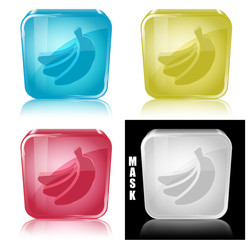 Szklana ikona z odbiciem 3D wektor © vempireart