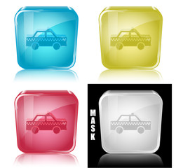 Szklana ikona z odbiciem 3D wektor © vempireart