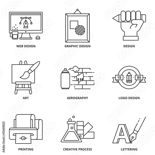 "Design and creativity icons set" Imágenes de archivo y vectores libres