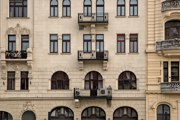 Old traditional architecture with modern elements in Budapest Hu