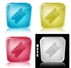Szklana ikona z odbiciem 3D wektor