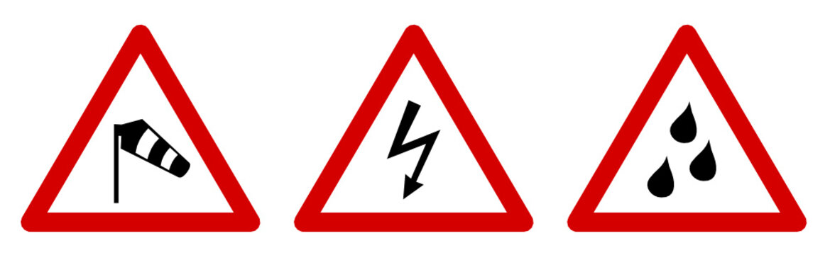 Warnschild Unwetter