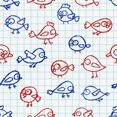 Cute little birds pattern
