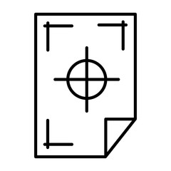 Printer marks on a paper icon, outline style