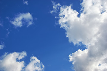 Deep blue sky at sunny day.