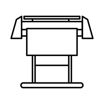 Large format inkjet printer icon, outline style