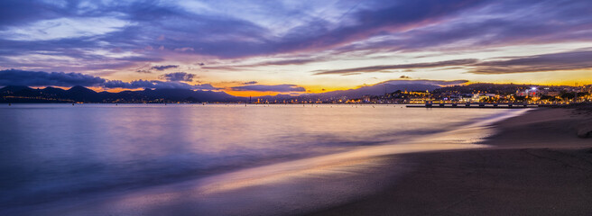 Panoramic scene of the Cannes on French Riviera  - obrazy, fototapety, plakaty