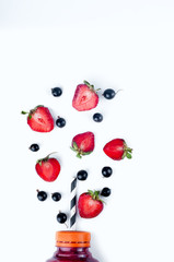 Assortment of fruit and vegetables smoothies