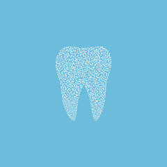 Tooth logo. Medical design. Dentist office icon. Vector illustration.