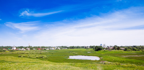 Beautiful cityscape. View of the old Russian town of Suzdal. Gol © Nastya Tepikina