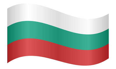 Flag of Bulgaria waving on white background