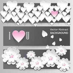 Vector backgroung with a paper flowers