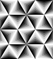 Vector Illustration. Seamless Polygonal Monochrome Pattern. Geometric Abstract Background. Suitable for textile, fabric and packaging © nofretka