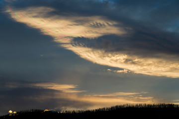 Rainbow Effect Sunset at Lake McDonald