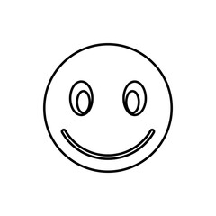 Smiling emoticon icon, outline style