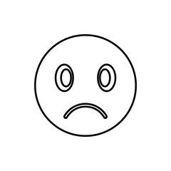 Fototapeta premium Sad emoticon icon, outline style