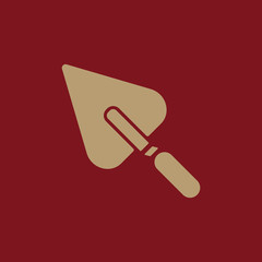 The trowel icon. Mason and building, repair, plasterer symbol. Flat