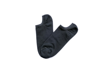 Group of short cotton socks isolated on white background.