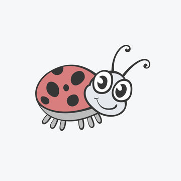 Vector icon ladybird. Flat illustration for your design