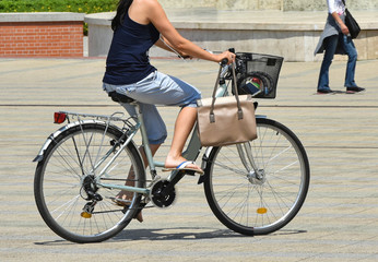 Woman with bicycle