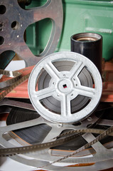 Fototapeta premium film reel cinematography closeup