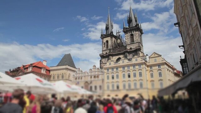 Prague, Czech Republic - June 15: Old Town Square and Tyn Church