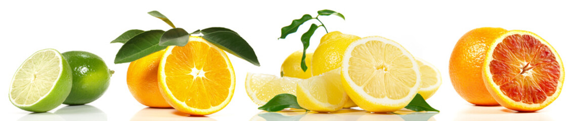 Zitrusfrüchte - Südfrüchte wie Limetten, Zitronen und Orangen
