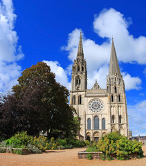 Fototapeta premium Cathédrale Notre-Dame de Chartres, façade occidentale