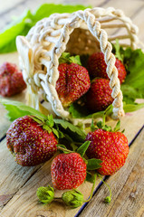 strawberries in a basket