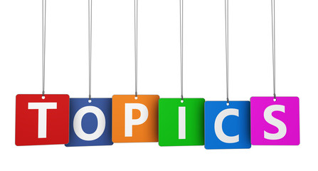 Topics Sign Colorful Paper Tags