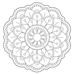 Coloring Floral Round Ornament