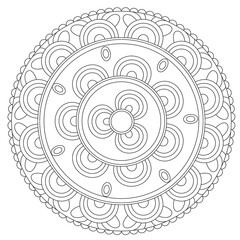 Coloring Black Floral Mandala 